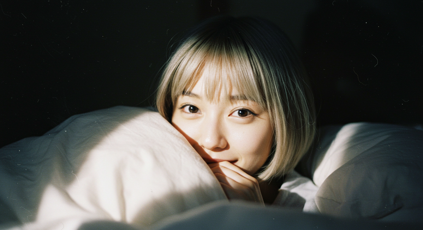 布団で見つめる朝